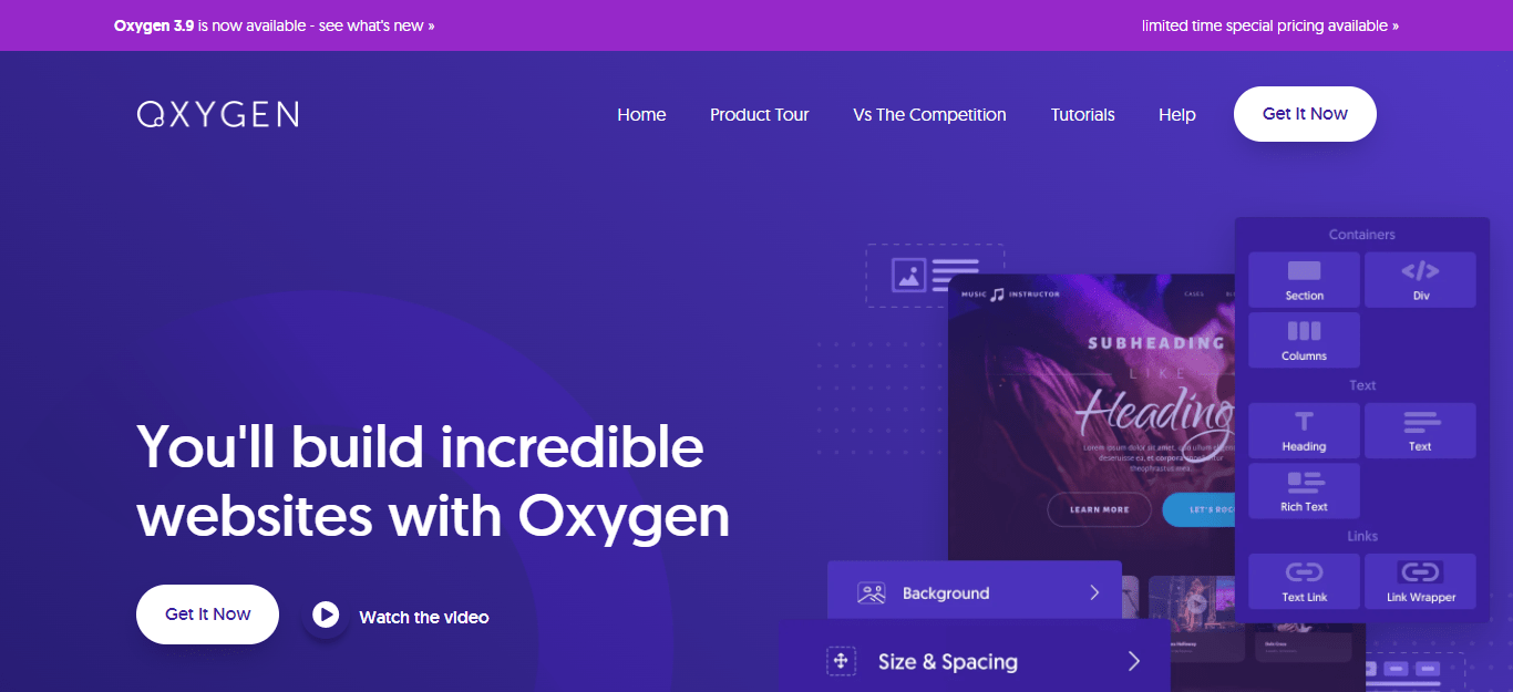 Oxygen Page Builder - tiwebview