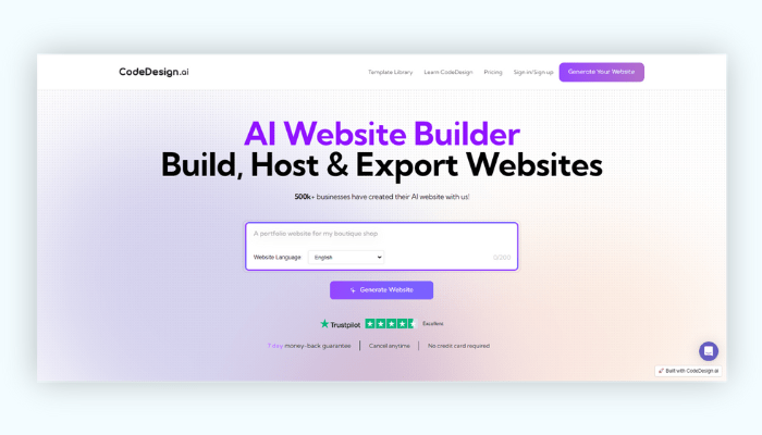 codedesign ai website builder