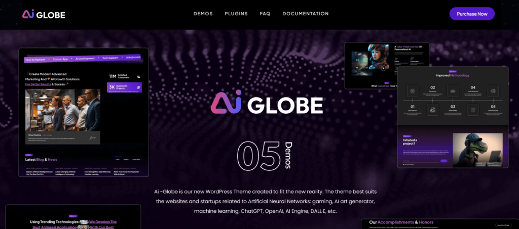 AI Globe - Artificial Intelligence Startup & Technology WordPress Theme