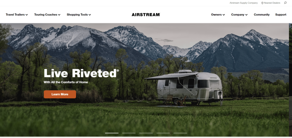 Airstream wordpress website design tiwebview min Airstream website built on WordPress