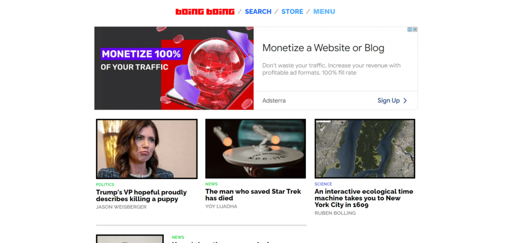 Boing Boing wordpress website design tiwebview min Boing Boing website built on WordPress
