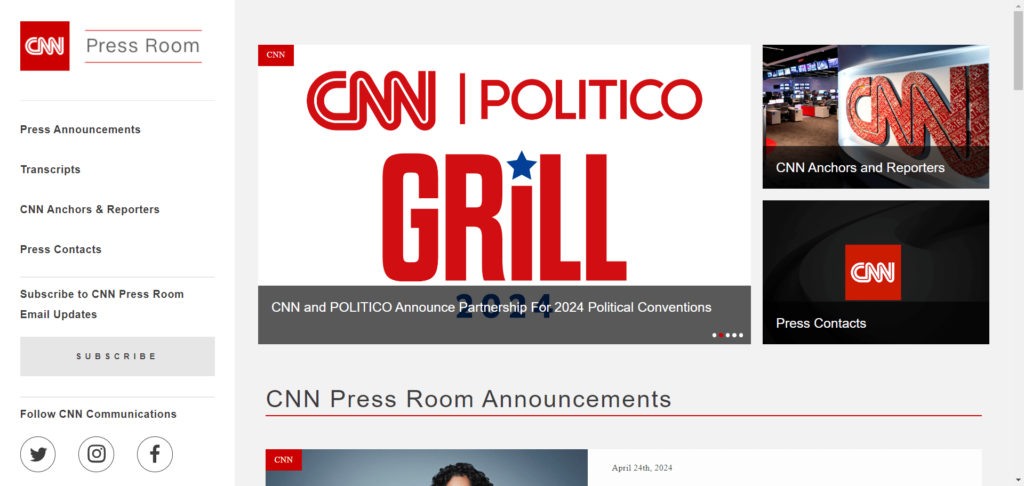 CNN press room wordpress website design tiwebview min CNN press room website built on WordPress