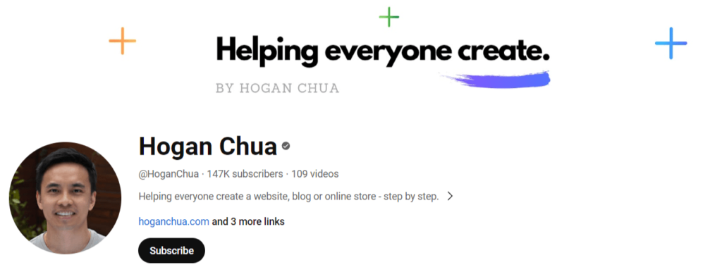 Hogan Chua top 20 YouTube Channels to Learn WordPress tiwebview Hogan Chua, a YouTube channel for learning WordPress