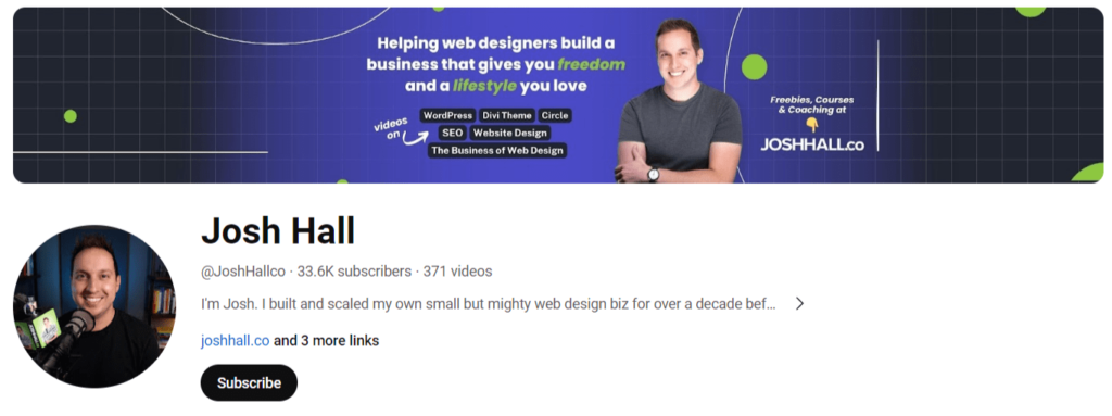 Josh Hall top 20 YouTube Channels to Learn WordPress tiwebview Josh Hall, a YouTube channel for learning WordPress