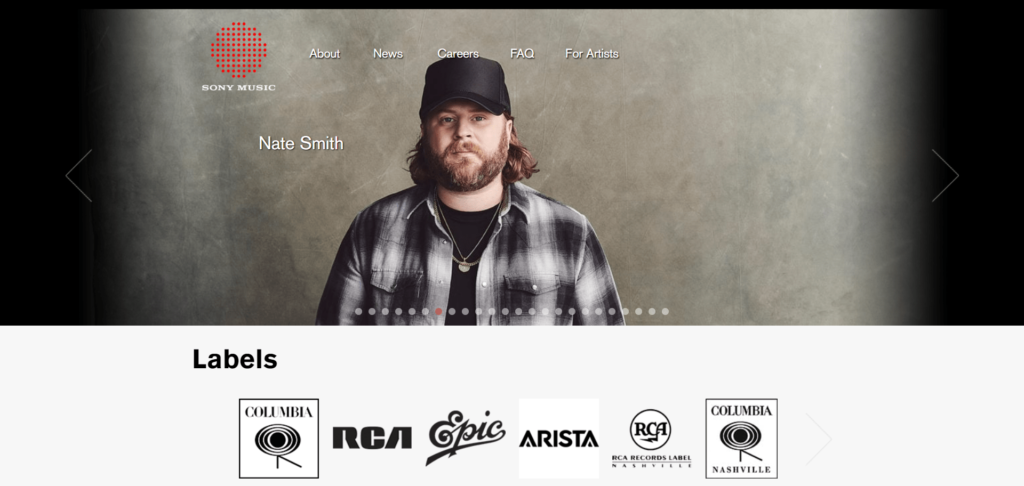 Sony Music wordpress website design tiwebview min Sony Music website built on WordPress