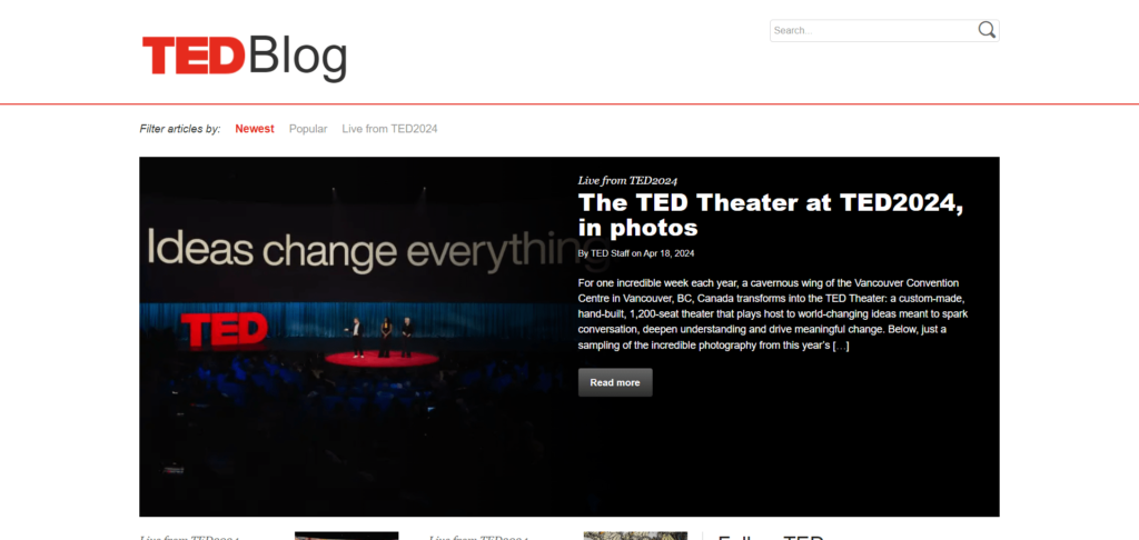 TED blog wordpress website design tiwebview min TED blog website built on WordPress