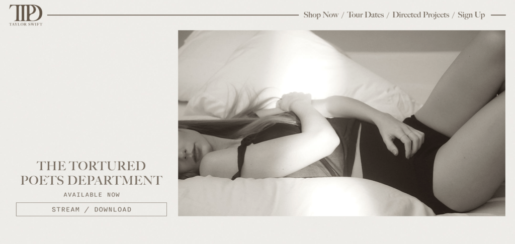 Taylor Swift wordpress website design tiwebview min Taylor Swift website built on WordPress