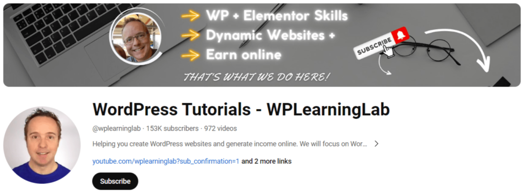 WordPress Tutorials WPLearningLab top 20 YouTube Channels to Learn WordPress tiwebview WordPress Tutorials - WPLearningLab, a YouTube channel for learning WordPress