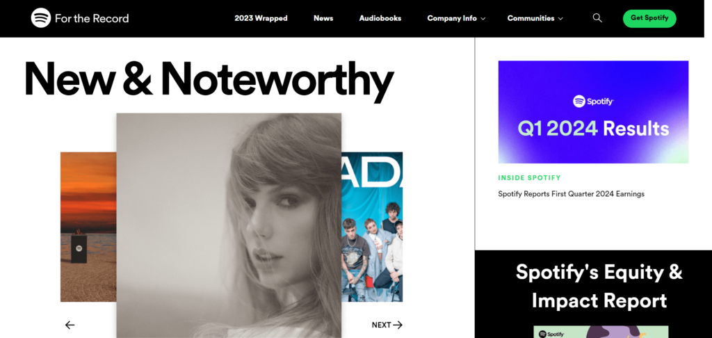 spotify newsroom wordpress website design tiwebview min Spotify newsroom website built on WordPress