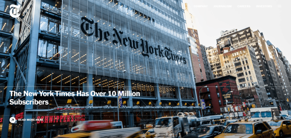 the new york times company wordpress website design tiwebview min The new york times company website built on WordPress
