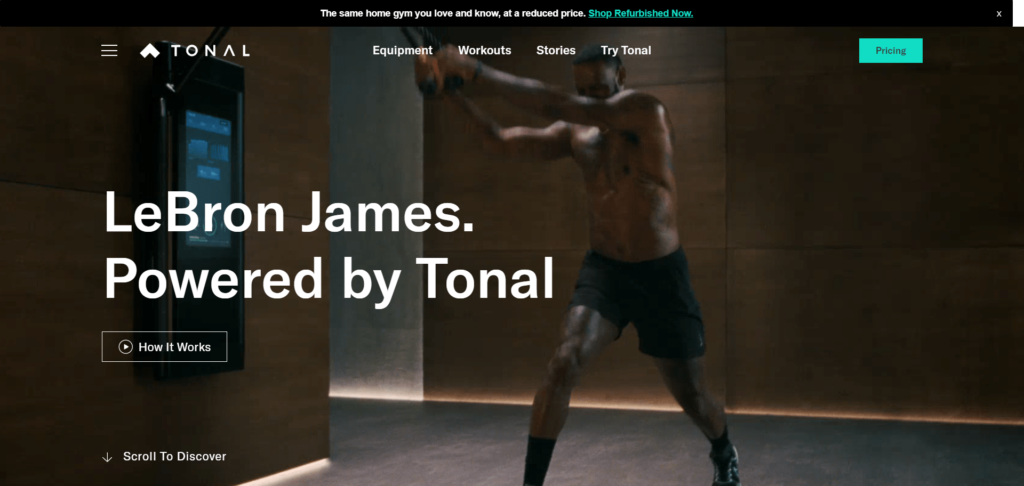 tonal wordpress website design tiwebview min Tonal website built on WordPress