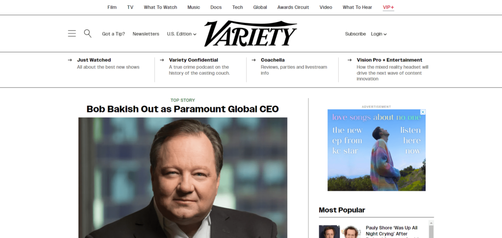 veriety wordpress website design tiwebview min Variety website built on WordPress