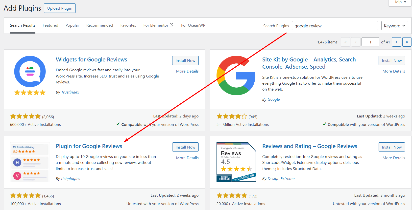 google review addin wordpress website step 1